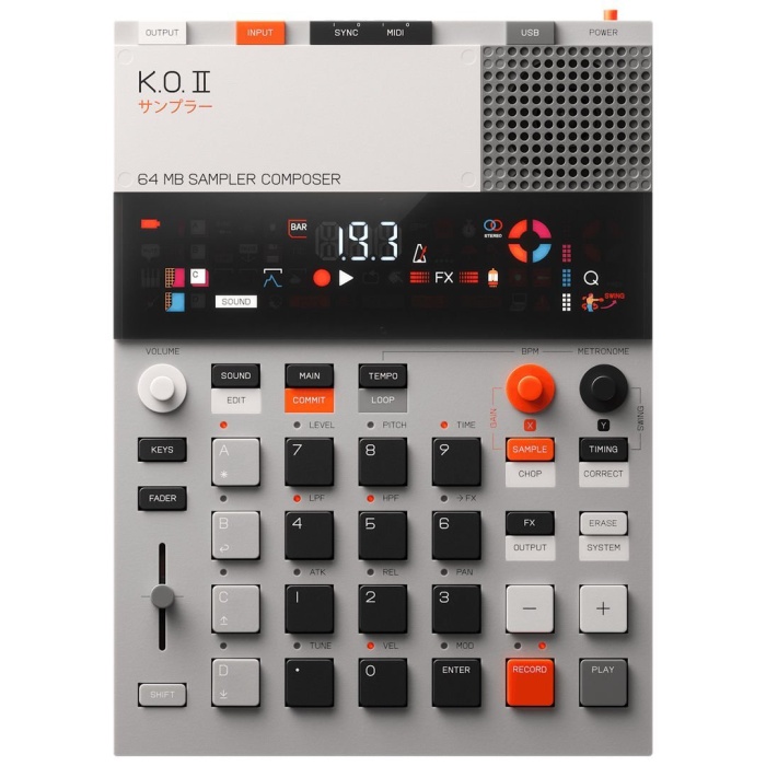 Teenage Engineering 10 0044 EP–133 K.O. II (Profesyonel - Taşınabilir Sampler & Sequencer) | Dahili Mikrofon ve Hoparlör, 12-Kanal Sequencer, 64MB Bellek ve Stereo Efektler | Ölçüler: 240 x 176 x 16 mm